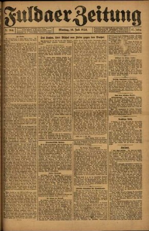 Ausgabe vom Montag, den 19. Juli 1920.