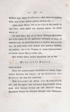 Wahl einer Gattin
