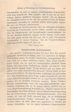 Experimentelle Untersuchungen