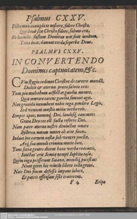 Psalmus CXXV. In Convertendo Dominus captivitatem, [et]c