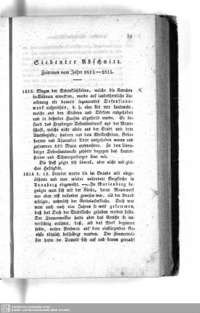Siebenter Abschnitt. Zeitraum vom Jahre 1613 - 1615