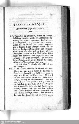 Siebenter Abschnitt. Zeitraum vom Jahre 1613 - 1615