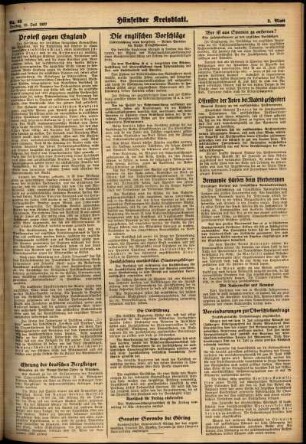 Zweite Ausgabe vom Freitag, den 16. Juli 1937.