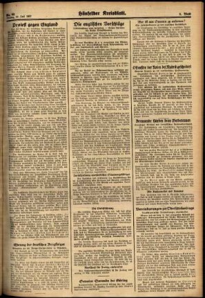 Zweite Ausgabe vom Freitag, den 16. Juli 1937.