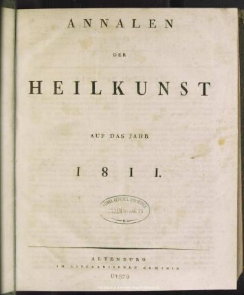 1811: Annalen der Heilkunst : d. Jahrs ...