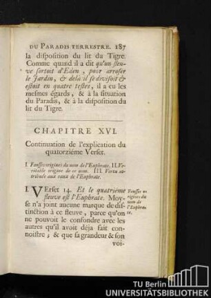 Chapitre XVI. Continuation de l'explication du quatorziéme Verset.