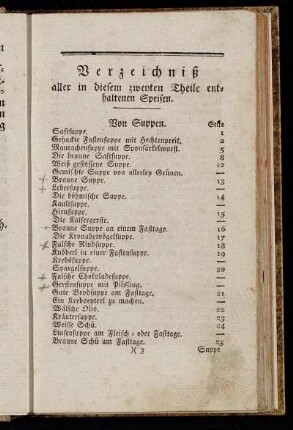 Verzeichniß aller in diesem zweyten Theile enthaltenen Speisen.