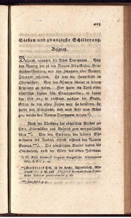 Sieben und zwanzigste Schilderung.