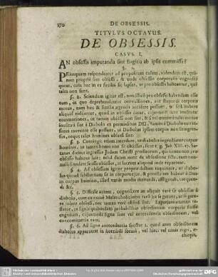 Titulus Octavus. De Obsessis