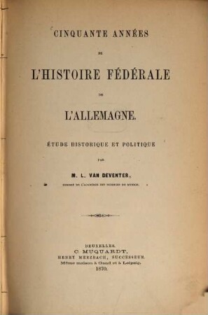 Cinquante années de l'histoire fédérale de l'Allemagne : Étude historique et politique