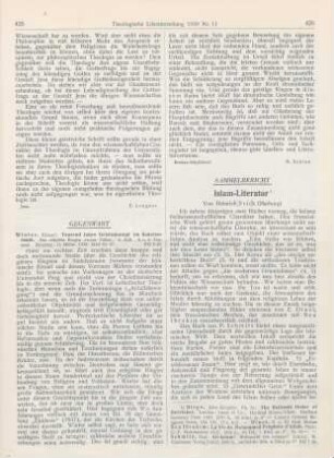 426-429 Islam-Literatur