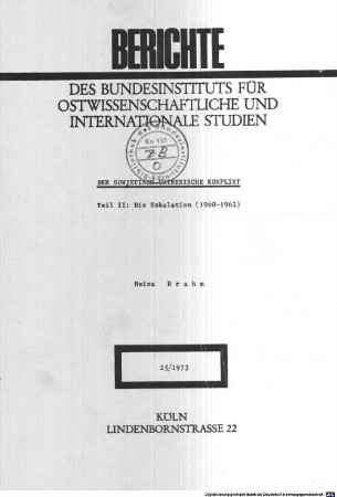 Der sowjetisch-chinesische Konflikt, 2. Die Eskalation : 1960 - 1962