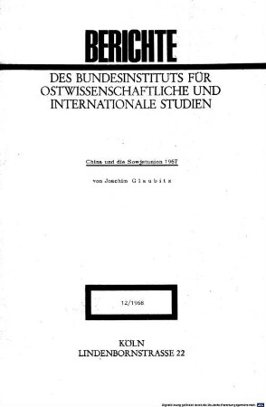 China und die Sowjetunion 1967