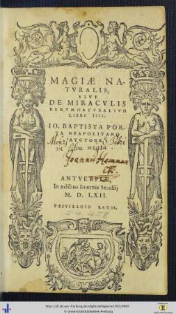 Magiae Natvralis, Sive De Miracvlis Rervm Natvralivm Libri IIII.