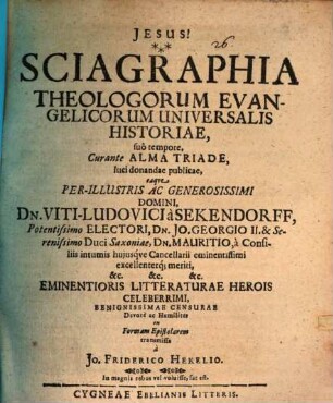 Sciagraphia Theologorum Evangelicorum Universalis Historiae