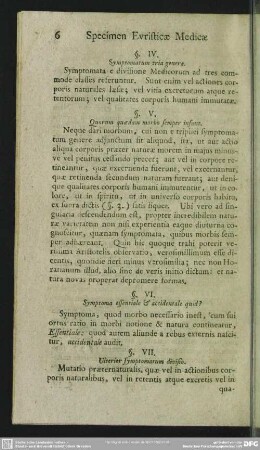 §. VII. Ulterior symptomatum divisio