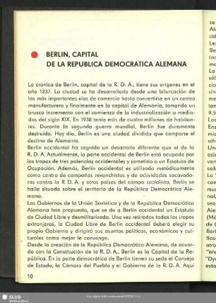 Berlin, Capital De La Republica Democratica Alemana