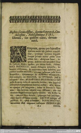 Illustres, Generosissimi, summe Reverendi, Consultissimi, Nobilissimique Viri, Domini, suo quilibet cultu, devenerandi