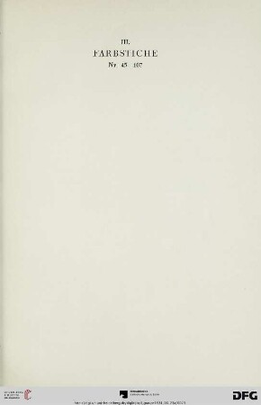 III. Farbstiche (Nr. 45-107)