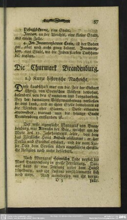 Die Churmark Brandenburg