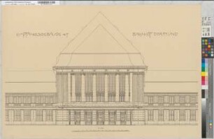 Empfangsgebäude Dortmund Hbf: Hauptansicht [2 Exemplare], M. 1:50
