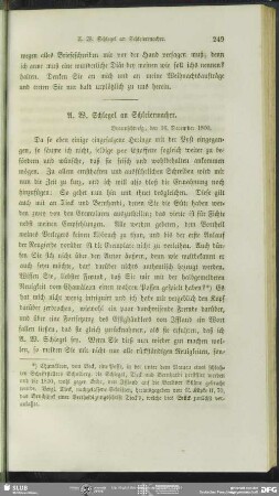 August Wilhelm von Schlegel an Friedrich Schleiermacher, Braunschweig, 16.12.1800