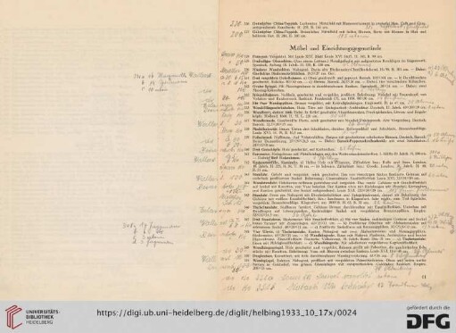Möbel und Einrichtungsgegenstände (Nr. 328-410)
