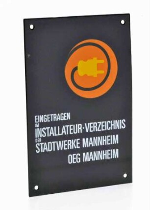 Eingetragen im Installateur-Verzeichnis der Stadtwerke Mannheim OEG Mannheim