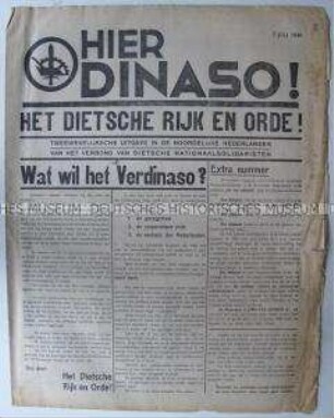 Wochenzeitung der niederländischen Nationalsozialisten "Hier Dinaso!"