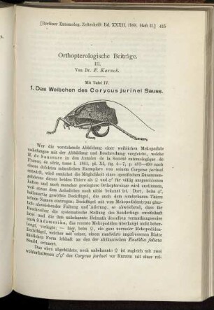 Orthopterologische Beiträge.