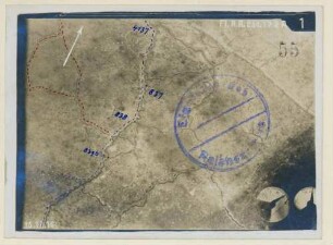Foto von Infanterie-Stellungen südlich von Biaches bei Péronne (Luftbild)