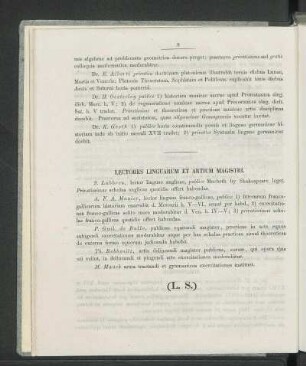 Lectores Linguarum Et Artium Magistri.