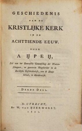 Geschiedenis Van De Kristlijke Kerk In De Achttiende Eeuw, 3