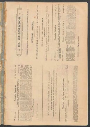 Programa publicado con autorización del Hipódromo Nacional - Hipódromo Nacional, programa oficial del domingo 11 de enero de 1903