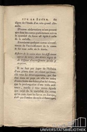 Histoire de la canne dans les differentes espece de terre, des divers degrés & de l'espece d'accroissement qu'elle y acquiert