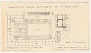 Gartenanlage Krankenstift, Zwickau: Gartenanlage des Schwesternwohnheims: Grundriss 1:100
