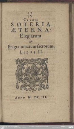 Elegiarum & Epigrammatum sacrorum; Libri II