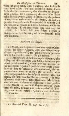Aggiunta del Legato