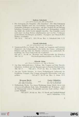 Ölgemälde – Aquarelle und Handzeichnungen (Nr. 1-206)