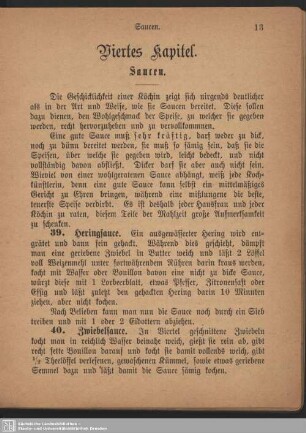 Viertes Kapitel. Saucen