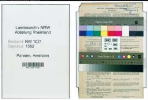 Entnazifizierung Hermann Pannen , geb. 06.10.1892 (Former)