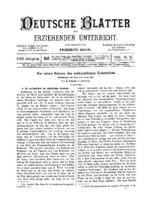 Die neuen Bahnen des erdkundlichen Unterrichts : (Fortsetzung)