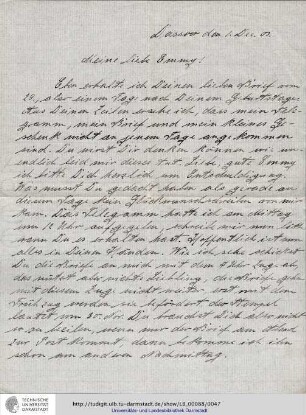 Brief vom 01.12.1903