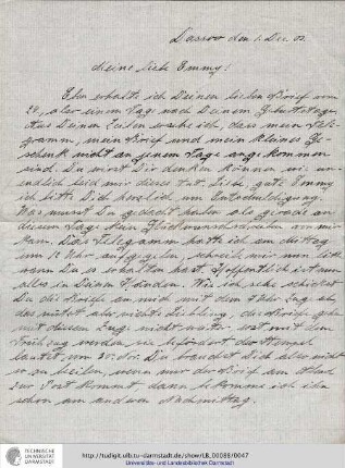 Brief vom 01.12.1903
