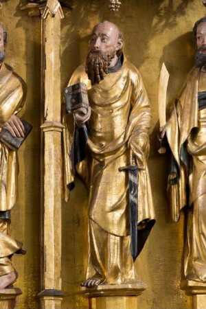 Jakobusaltar — Marienkrönung zwischen Heiligen — Paulus von Tarsus