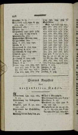 Viertes Register der verhandelten Sachen.