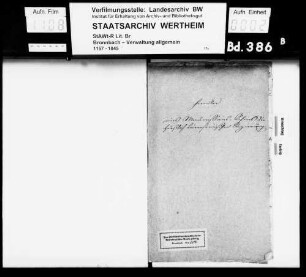 Formular eines Manumissionsscheins der fürstlich löwensteinischen Regierung