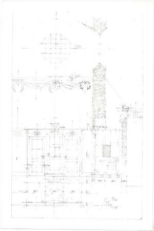 Döllgast, Hans; Mainkofen (Bayern); Kirche, Umbau - Beichtstuhl (Wandansicht; Schnitte; Ansicht)