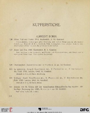 Kupferstiche (Nr. 126-134d)