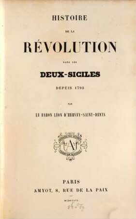 Histoire de la révolution dans les Deux-Siciles depuis 1793